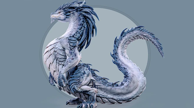 Fantastic, mystical lizard-creature-花瓣网