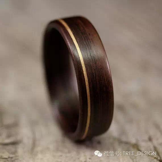 【产品设计】———跨界设计的戒指，木与金...