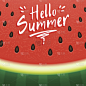 西瓜,背景,夏天,你好,果皮,欢迎标志,大暑,可爱的,贺卡,清新