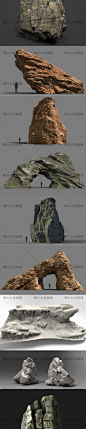 4000张 山石 岩石 石头matte painting 场景摄影参考原画美术素材-淘宝网