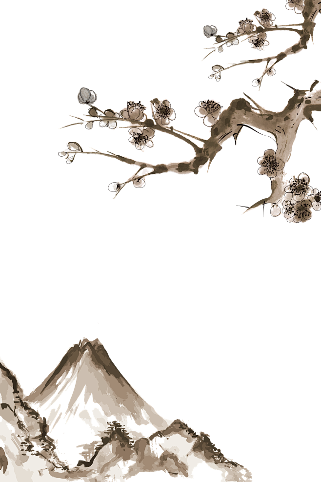 水墨梅花枝