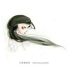 水彩手绘插画长发少女头像水彩教程森系治愈 | 小熊猫课堂 - 原创作品 - 涂鸦王国插画