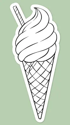 冰淇淋甜筒贴纸矢量图设计素材