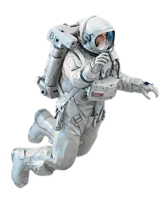 宇航员太空飞行员模型PSD分层白模彩色版_PSD：