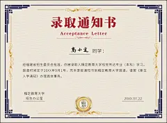 高考录取通知书证书奖状
