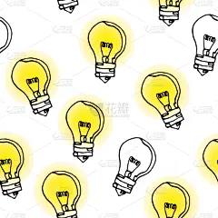 电灯泡,光,四方连续纹样,轮廓线画,线条,矢量,华丽的,纺织品,直的,节能