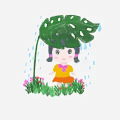 树叶下的小女孩高清素材 下雨了 女孩 春天 树叶 元素 免抠png 设计图片 免费下载 页面网页 平面电商 创意素材
