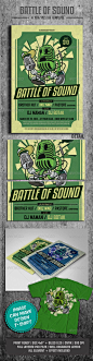 Battle of Sound Flyer/Poster  #GraphicRiver         This flyer was designed to promote an HipHop/ Electro / Band/ Rock/ Techno / House music event, such as a gig, concert, festival, dj set, party or weekly event in a music club and other kind of special e