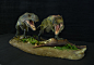 Tarbosaurus with dead Therizinosaurus