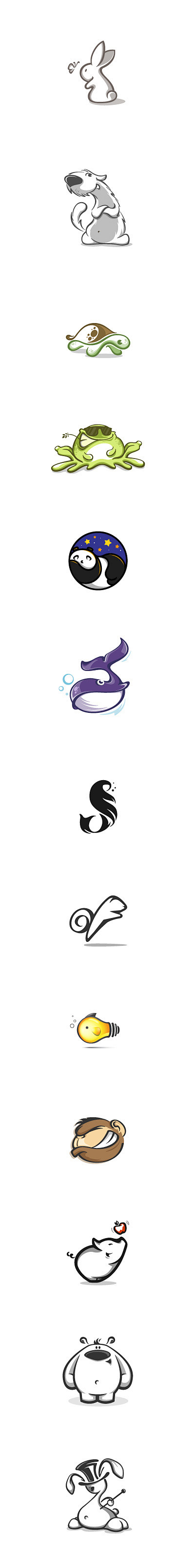 一组动物logo  形象