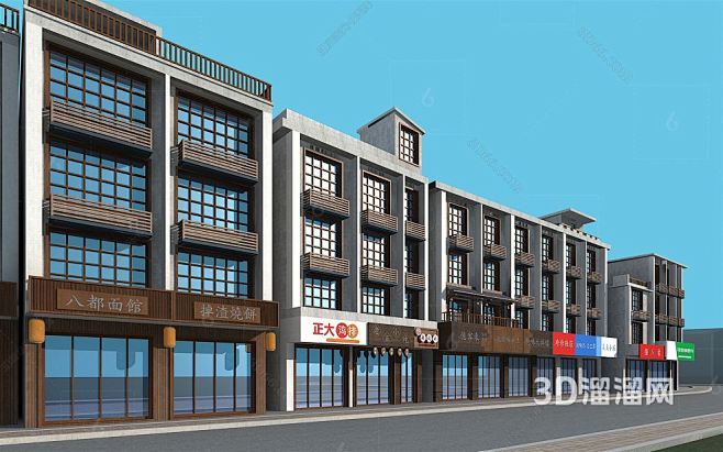 现代 商业街 建筑3D模型