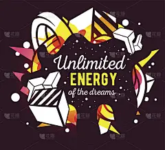 矢量插图的彩色粉色和黄色抽象