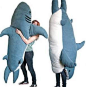 鲨鱼沙发公仔 鲨鱼睡袋 毛绒玩具 超大床垫 靠垫   能不能白要这么搞笑
