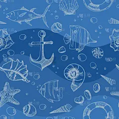 海洋,动物手,四方连续纹样,天气,华丽的,浮标,纺织品,壁纸,海星,绘制