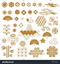 Happy chinese new year, set of the elements.Template banner, poster in oriental style. Big set of japanese, chinese elements. Cloud, wave, moon, bamboo tree, sakura, and mountain. Vector illustration. #Ad , #Sponsored, #banner#Template#poster#style