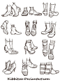 适合新人临摹的各种鞋子素材-1【推荐课程】从零开始学插画O网页链接 ​​​​