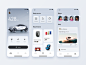 Car App design color sketch ui app card car
