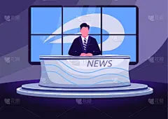 矢量,绘画插图,传媒,彩色图片,平坦的,信息图表,人,事件,新闻解说,传播