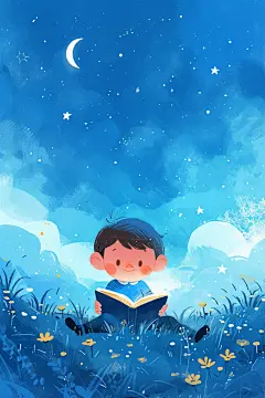 爱上读书插画创意