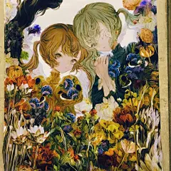 Yogisya（夜汽车）日本CG插画师，喜欢画各种洛丽塔少女插画，初以童话元素和东方同人为主，后转到日本传统文化元素。画师用Painter将水彩的透明感和纸质笔触的真实感表现出来，成就了独特的、唯美的、绚烂且纷繁的个人风格。虽然画面细节丰富，但并不是重复元素堆积，而是每一处都有细心设计，以达到画面和谐统一。色彩丰富但色调饱和度不突出，使得画面有一种朦胧、温柔的感觉，像一个轻轻的梦。 (13)