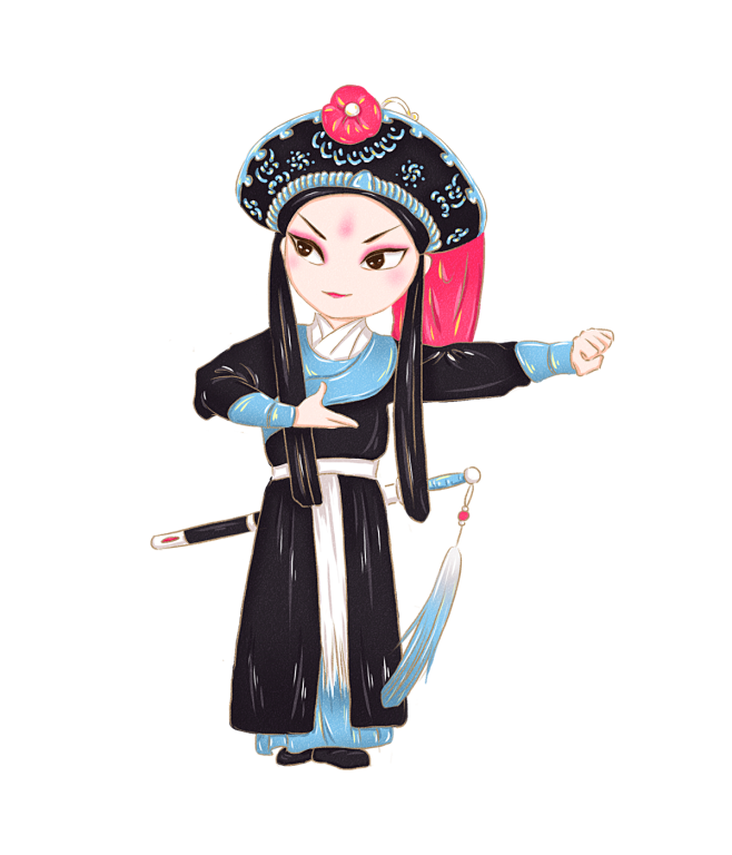 国潮-中国传统戏曲京剧人物之武生