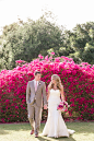 加州花园的渐变粉色婚礼