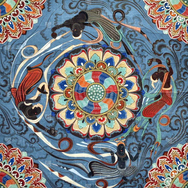 壁画,式样,莫高窟,敦煌,唐朝,丝绸之路,洞室,灵性,纹理效果素材-花瓣网
