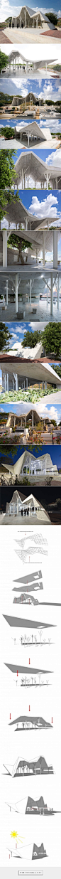 ron shenkin places concrete folded canopy over cemetery pavilion in israel - created via <a href="<a class="text-meta meta-link" rel="nofollow" href="http://pinthemall.net"" title="http://pinthemall.net&a