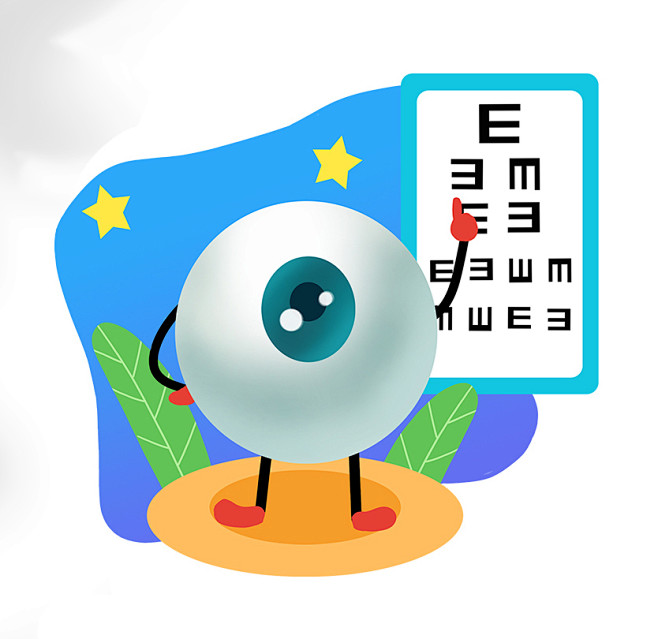 简约卡通保护视力爱惜眼睛全国爱眼日插画