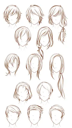 动漫女性人物的100种发型素材，学画画参考 插画图片壁纸