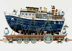 日本画家 Junaida 的插画绘本，驶向童年的小火车，比开往霍格沃茨魔法学校的火车更为神奇。