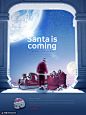月球 大门 雪橇礼物 圣诞老人 圣诞节海报设计PSD tit047t1073w5
