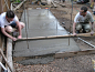 Pouring a concrete footing for an outdoor fireplace and pizza oven