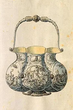 文艺复兴时期金银器，彩铅作品@CCI中国动漫插画