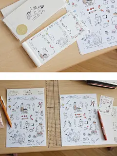 【甜味小调】白日梦原创可爱水彩手账插画风可撕便签贺卡和纸贴纸-淘宝网