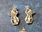 Cute Disney Frozen Olaf Handcrafted Post Earrings 手工制作，轻便耐用，耐水不防水#手工# #首饰# #彩釉# #塑料# 