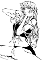 目光锐利的黑白线稿，... - @美术匠的微博 - 微博