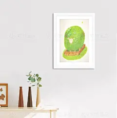 躲藏的羊餐厅挂画沙发背景墙简约卡通动物海报小清新画卧室床头画-淘宝网