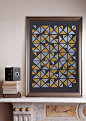 Triangular A2 Screenprint / Triangle Screenprint, Graphic Shapes, Triangles, Gold Screenprint, Silver Screenprint, Graphic Poster : Liven up your walls with this striking screenprint! This intricate arrangement of triangles produces a stunning pattern.   