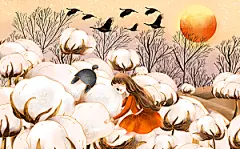 寒露中国传统节日二十四节气宣传插画海报