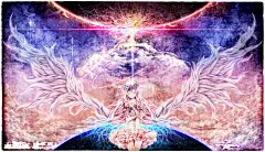 云的翅膀VOCALOID外太空长礼服行星，头发花圈景区闭只眼白发ahoge天使的翅膀skyscapes动漫女孩IA天空 - 壁纸（#2755964）/ Wallbase.cc