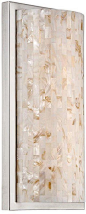 WAC Lighting WS-12214 Mosaic 14" LED Dimming Wall Sconce with Shell Tile Shade D Chrome Indoor Lighting Wall Sconces Wall Sconces: 