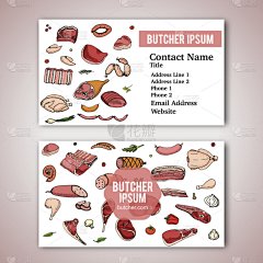 名片,肉店,动物腿骨,一个物体,食品,餐馆,剪贴画,绘画插图,牛肉,乱画