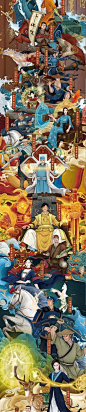 插画：中国银联一口气画了36个英雄！这也太酷了吧~ : 6个行业插画，36个英雄。采集自@MSASN