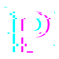抖音风格英文字母P(1000x1000)