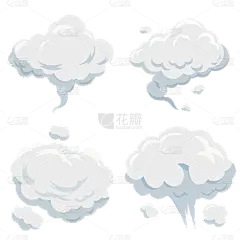 云朵边框扁平几何插画