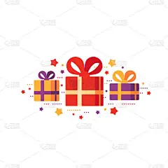 礼品盒图标，特别现在的观念