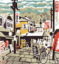 Kobe Hyakkei　Hide Kawanishi and "Kobe Hyakkei（One Hundred Scenes of Kobe）"｜50. NANKIN MACHI (CHINA TOWN)