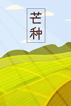 芒种节日节气手绘插画