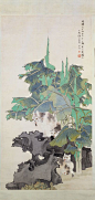 任颐芭蕉狸猫图轴 - 故宫博物院